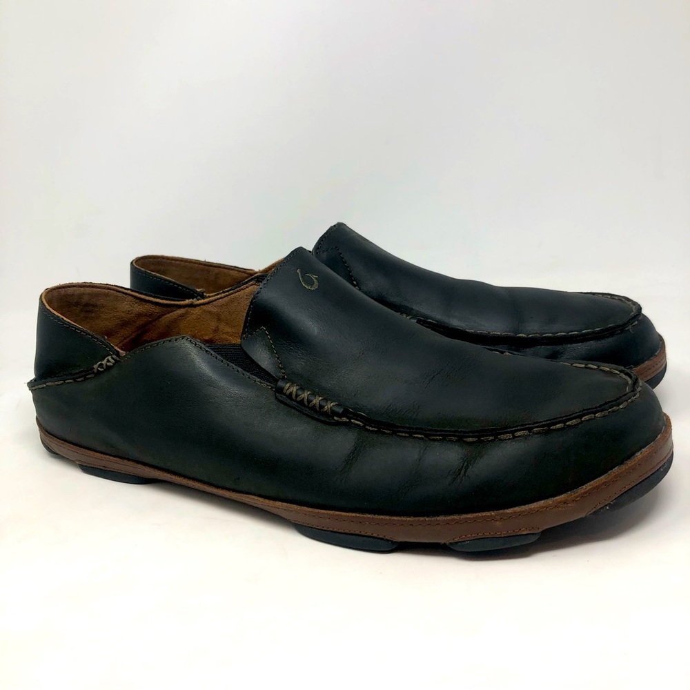 OluKai Men’s Moloa Black Slip On Loafers